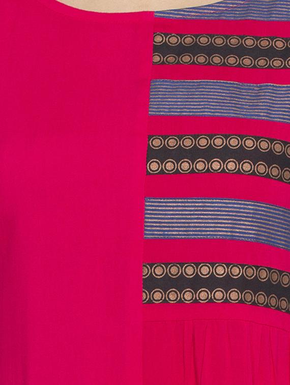 pink rayon straight kurta - 15187139 - Zoom Image - 4