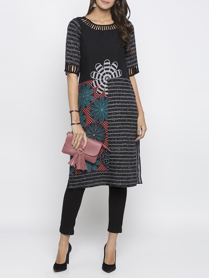 straight printed kurta - 15187141 - Zoom Image - 4