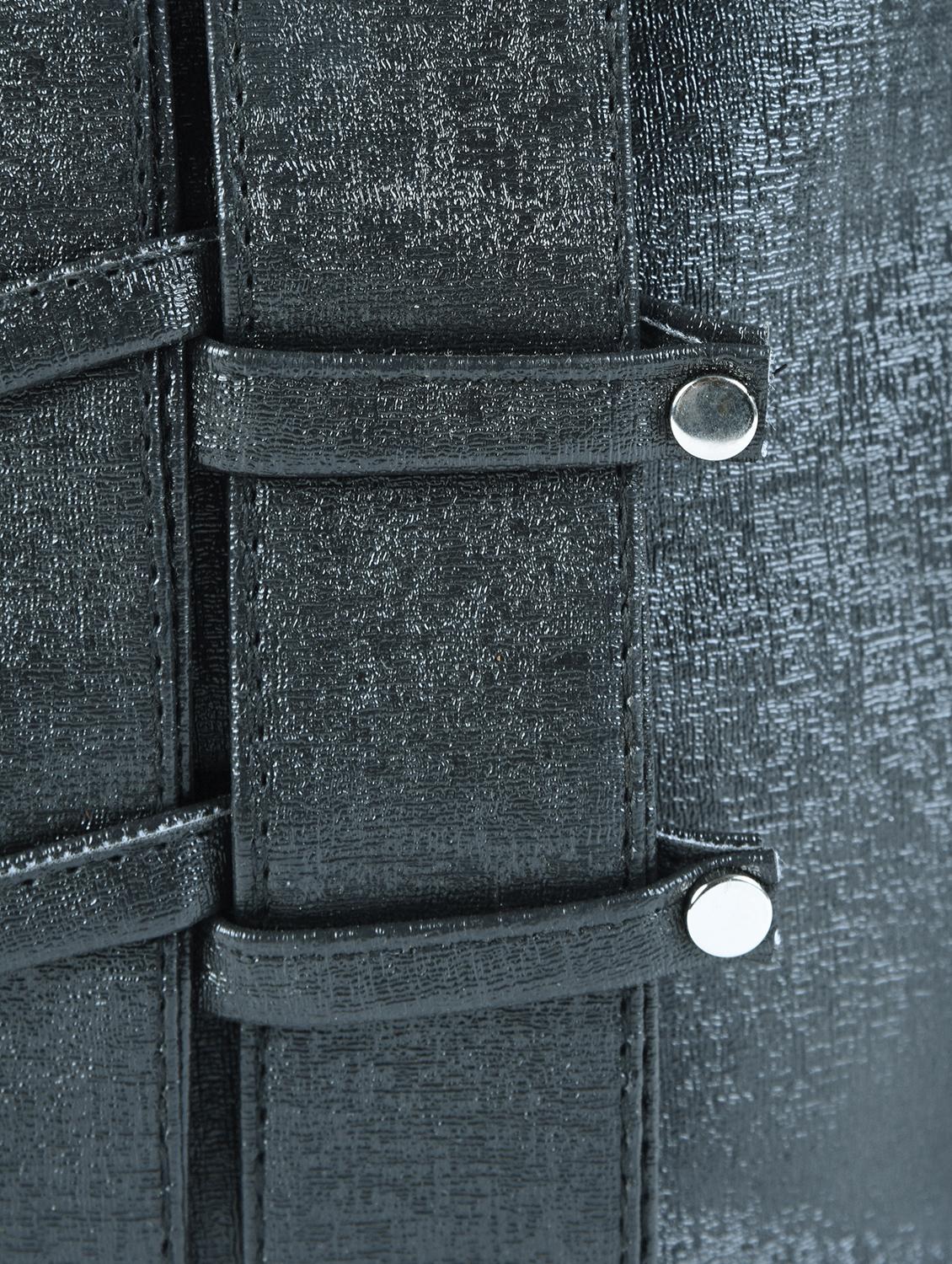 black leatherette regular handbag - 15187185 - Zoom Image - 4