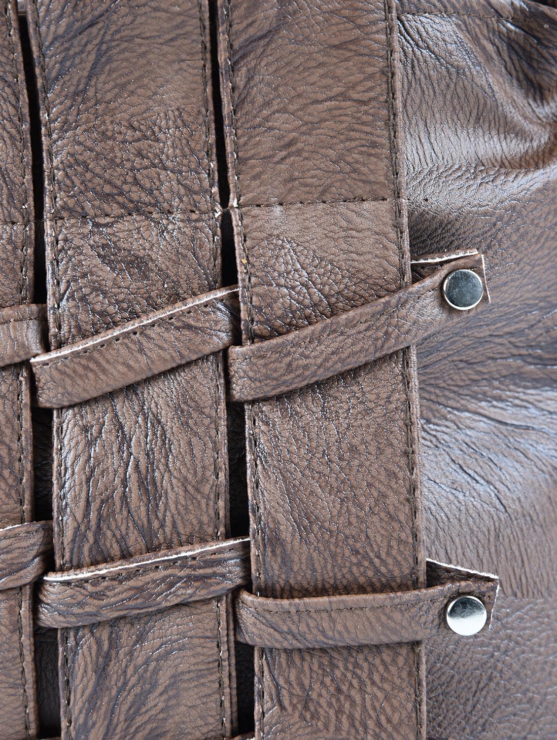 grey leatherette regular handbag - 15187187 - Zoom Image - 4