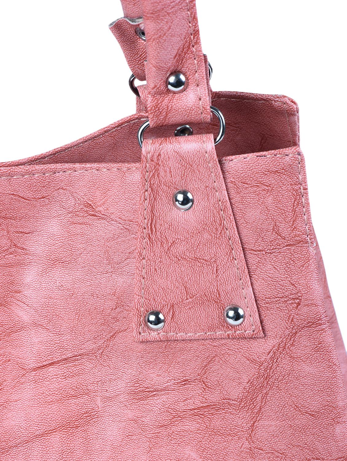 pink leatherette regular handbag - 15187199 - Zoom Image - 4