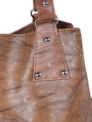 brown leatherette regular handbag - 15187201 - Standard Image - 4
