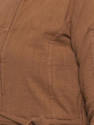brown cotton straight solid kurta - 15187234 - Standard Image - 4