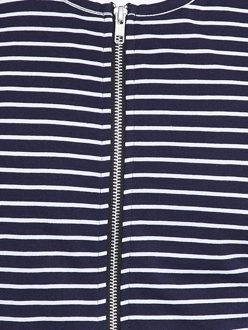navy blue cotton blend casual jacket - 15187335 - Zoom Image - 4