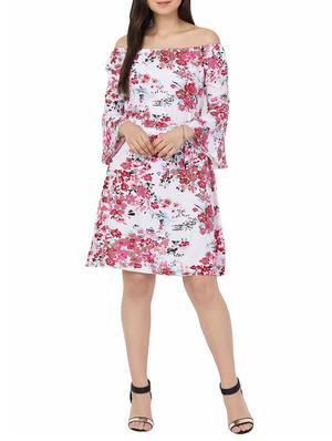 Off Shoulder belted dress - 15187354 - Standard Image - 4