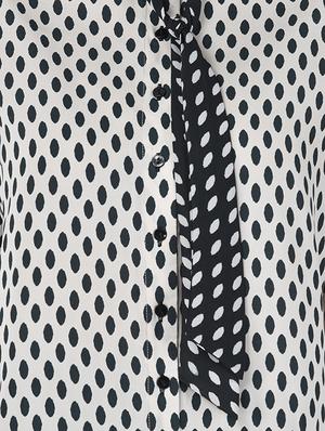 white crepe polka dotted shirt - 15189171 - Standard Image - 4
