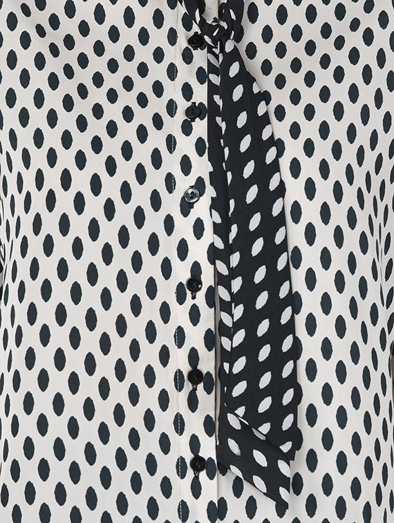 white crepe polka dotted shirt - 15189171 - Zoom Image - 4