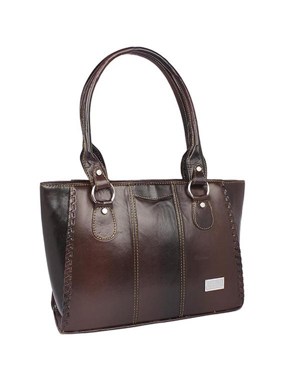 brown leatherette regular handbag - 15189938 - Zoom Image - 4