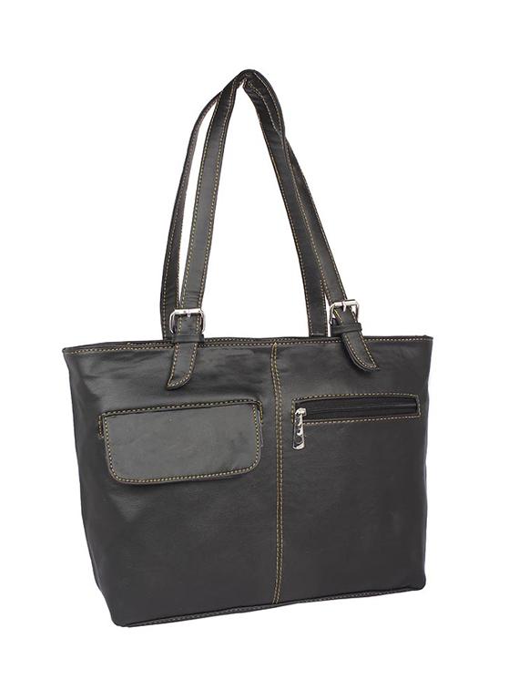 black leatherette regular handbag - 15189939 - Zoom Image - 4