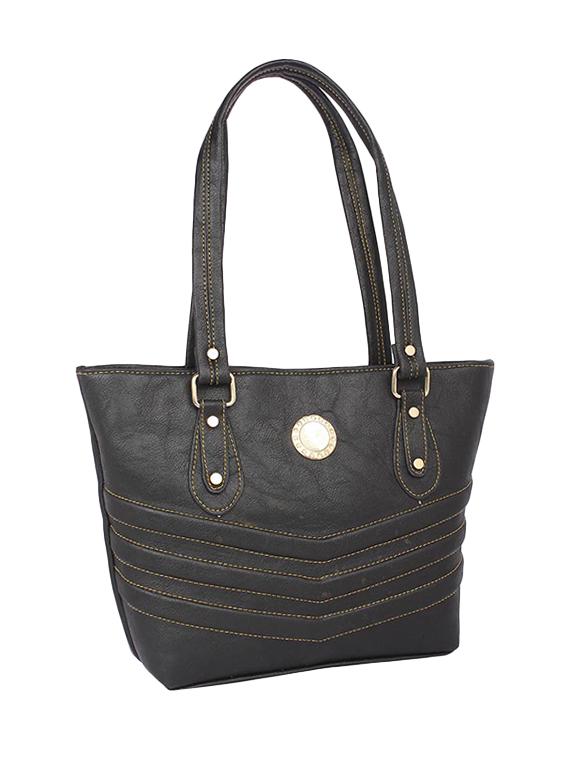 black leatherette (pu) regular handbag - 15189974 - Zoom Image - 4