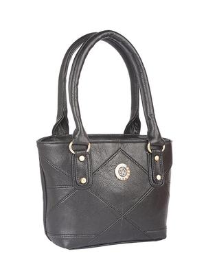 black leatherette (pu) regular handbag - 15190005 - Standard Image - 4