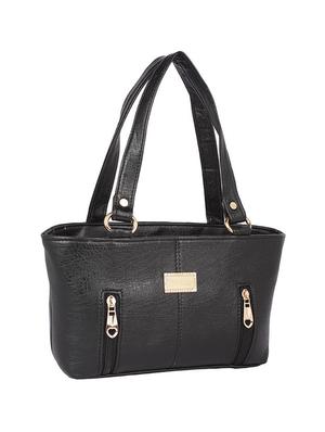 black leatherette (pu) regular handbag - 15190012 - Standard Image - 4