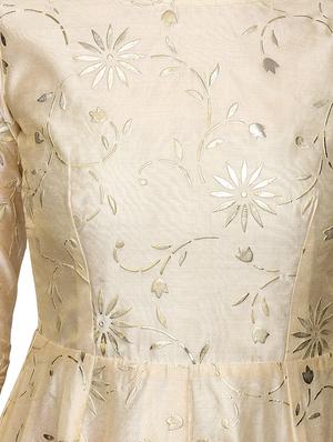 egg nog embossed pastel kurta - 15190306 - Standard Image - 4