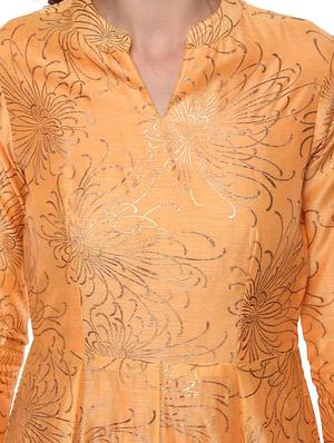 foil printed anarkali kurta - 15190307 - Standard Image - 4