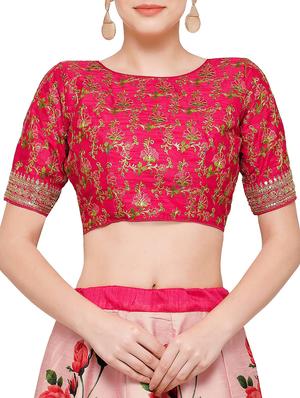 pink silk flared lehenga - 15190368 - Standard Image - 4