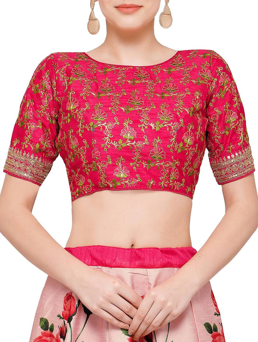 pink silk flared lehenga - 15190368 - Zoom Image - 4