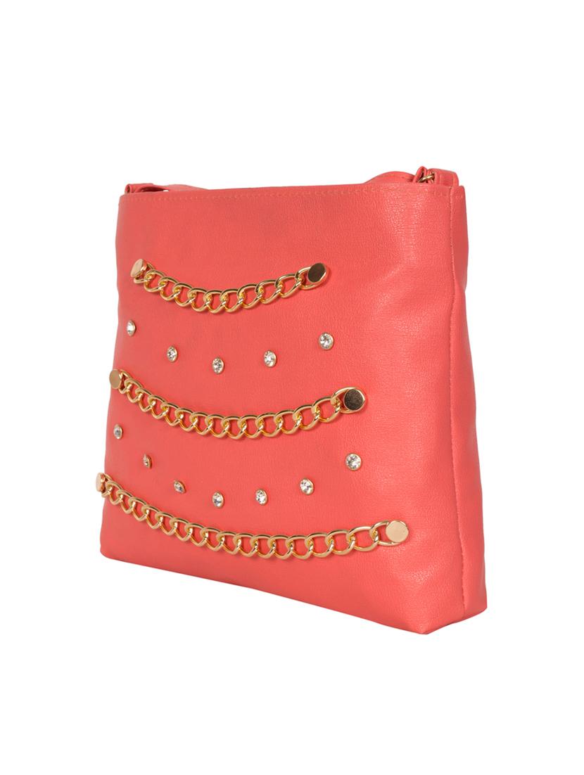 red leatherette (pu) regular sling bag - 15191698 - Zoom Image - 4