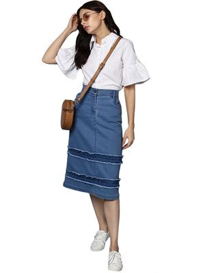 blue denim skirt - 15191783 - Standard Image - 4