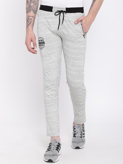 grey cotton full length track pant - 15191831 - Standard Image - 1