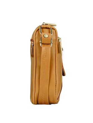 yellow leatherette (pu) regular sling bag - 15193572 - Standard Image - 4