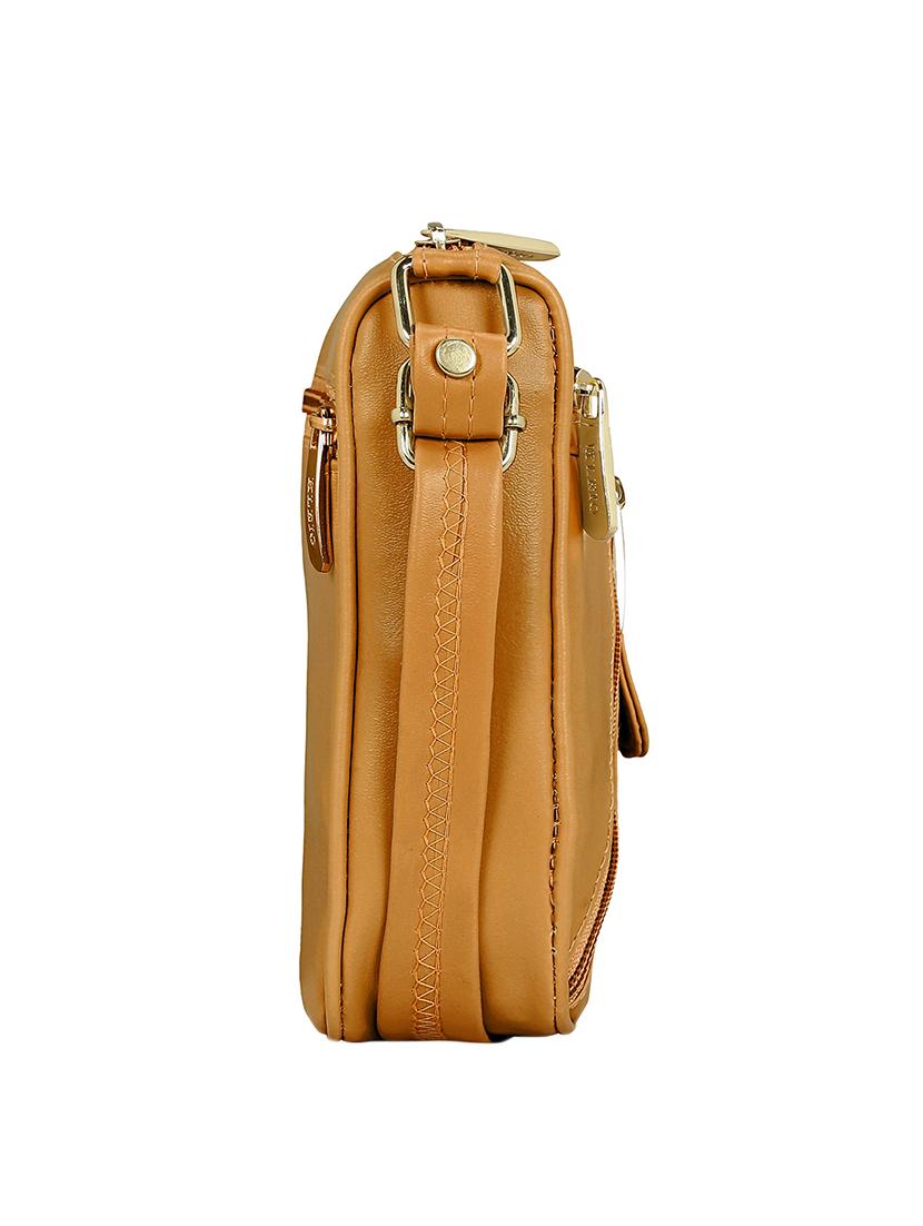 yellow leatherette (pu) regular sling bag - 15193572 - Zoom Image - 4