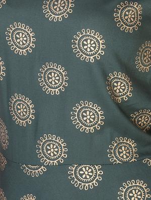 green rayon flared kurta - 15193916 - Standard Image - 4