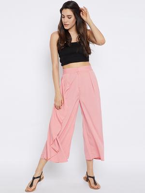 pink solid palazzo - 15194486 - Standard Image - 4