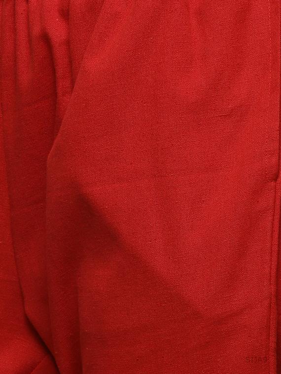 red cotton palazzos - 15195799 - Zoom Image - 4