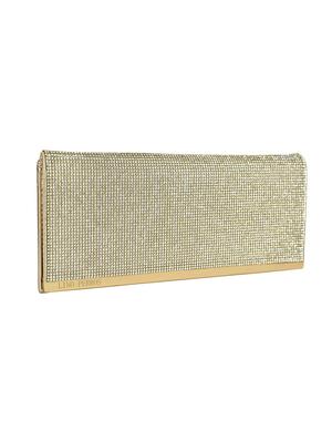 gold leatherette (pu) fold over clutch - 15196162 - Standard Image - 4