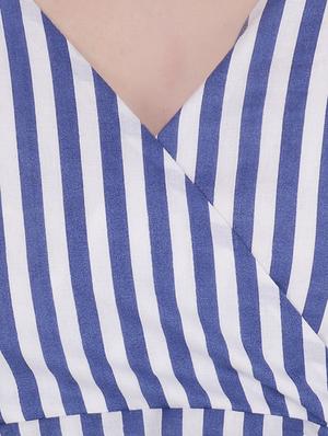navy blue striped cotton top - 15198381 - Standard Image - 4