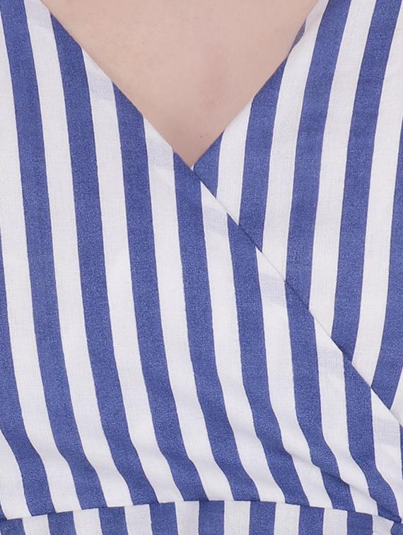 navy blue striped cotton top - 15198381 - Zoom Image - 4