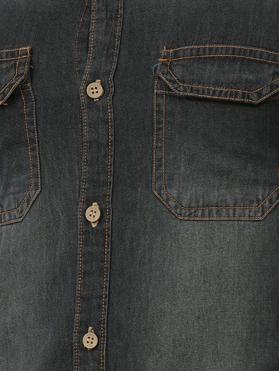 grey cotton casual shirt - 15200849 - Zoom Image - 4