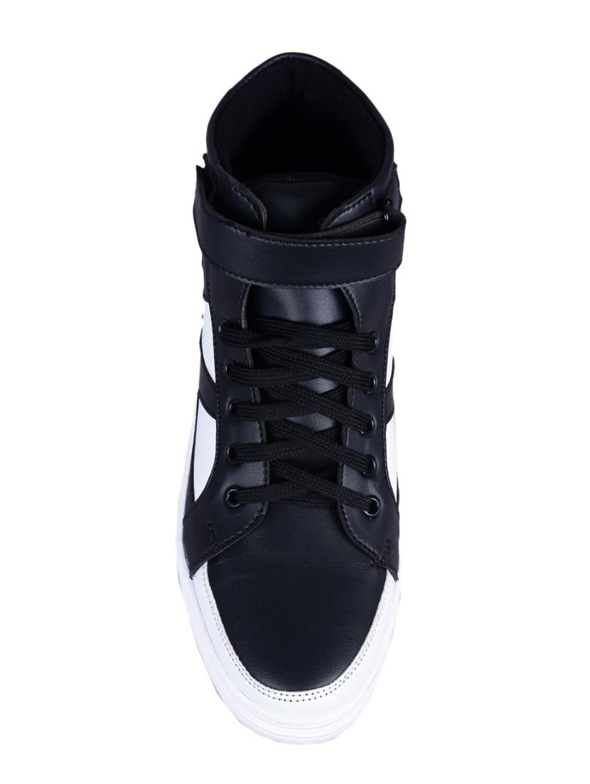 black leatherette lace up sneaker - 15201484 - Zoom Image - 4