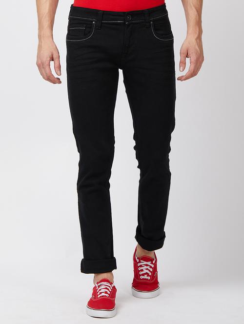 black cotton plain jeans - 15201736 - Standard Image - 1