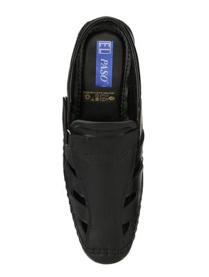 black Leatherette slip on sandal - 15202996 - Standard Image - 4