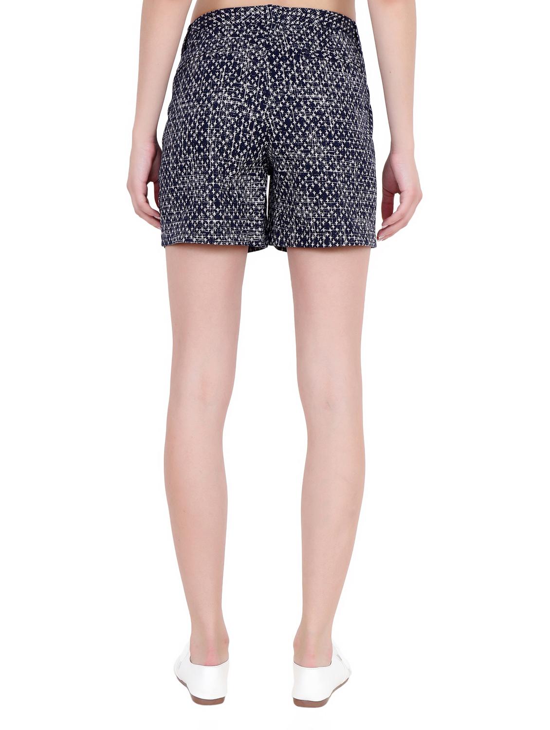navy blue printed cotton shorts - 15205580 - Zoom Image - 4