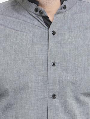 grey cotton casual shirt - 15206160 - Standard Image - 4