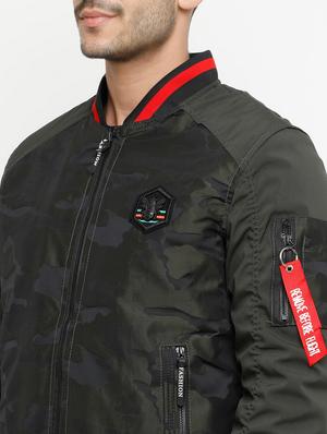 green polyester bomber jacket - 15207368 - Standard Image - 4