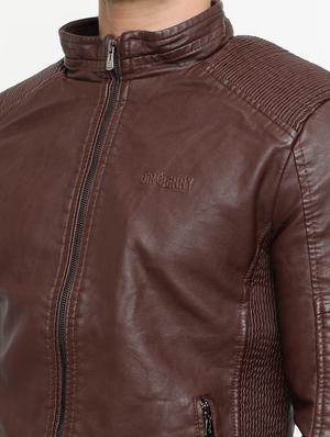 brown leather biker jacket - 15207384 - Standard Image - 4