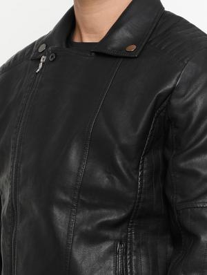 black leather biker jacket - 15207387 - Standard Image - 4
