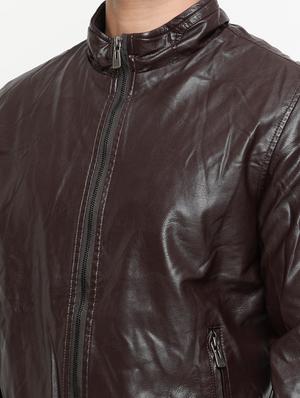 brown leather biker jacket - 15207403 - Standard Image - 4