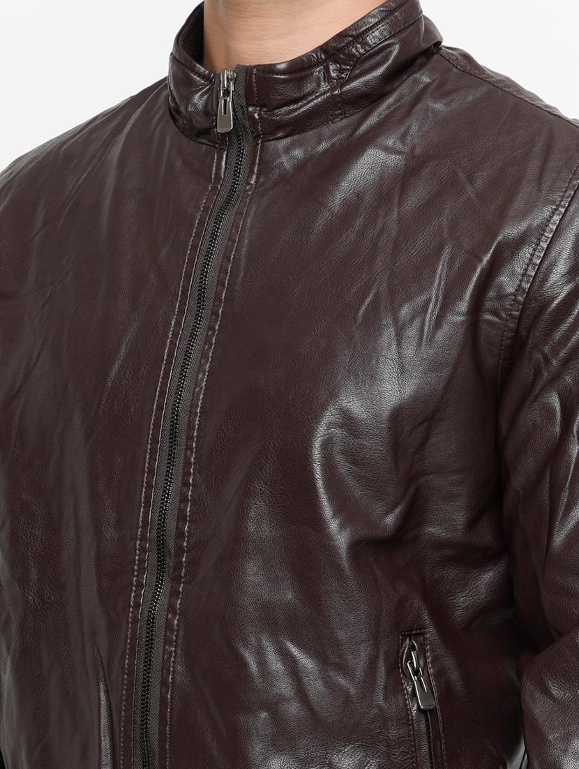 brown leather biker jacket - 15207403 - Zoom Image - 4