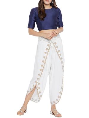 white rayon dhoti salwar salwars - 15208270 - Standard Image - 4