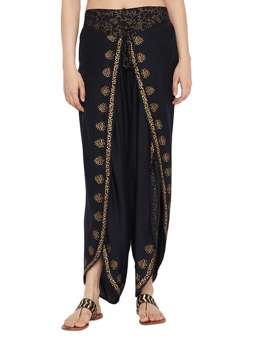 black rayon dhoti salwar salwars - 15208273 - Standard Image - 1