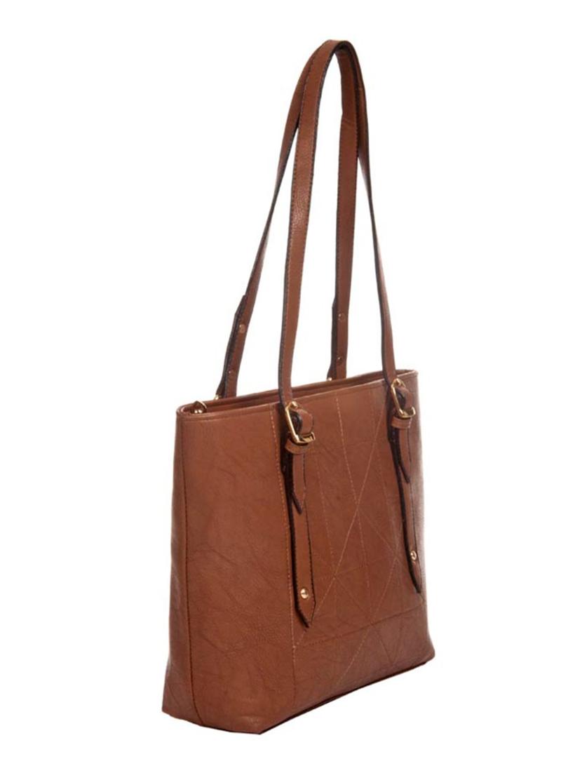 brown leatherette (pu) regular handbag - 15209867 - Zoom Image - 4
