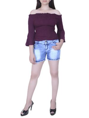 blue denim shorts - 15211086 - Standard Image - 4