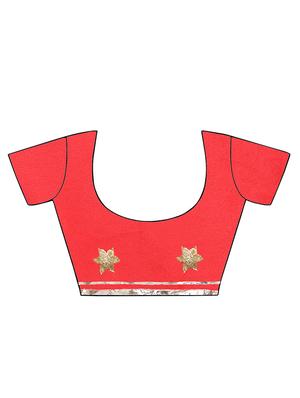 gota patti embellished saree with blouse - 15211732 - Standard Image - 4