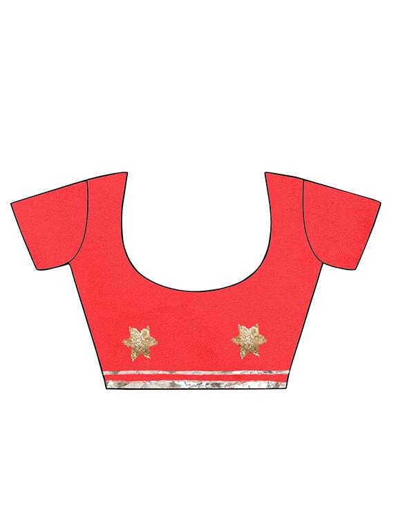 gota patti embellished saree with blouse - 15211732 - Zoom Image - 4