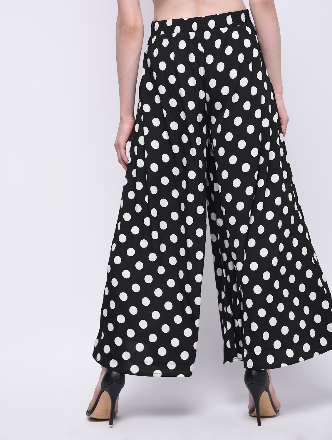 black polka doted crepe palazzo - 15212482 - Zoom Image - 4
