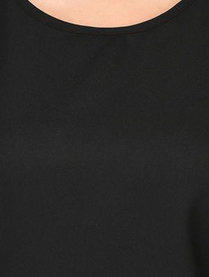 black solid cold shoulder top - 15213083 - Standard Image - 4